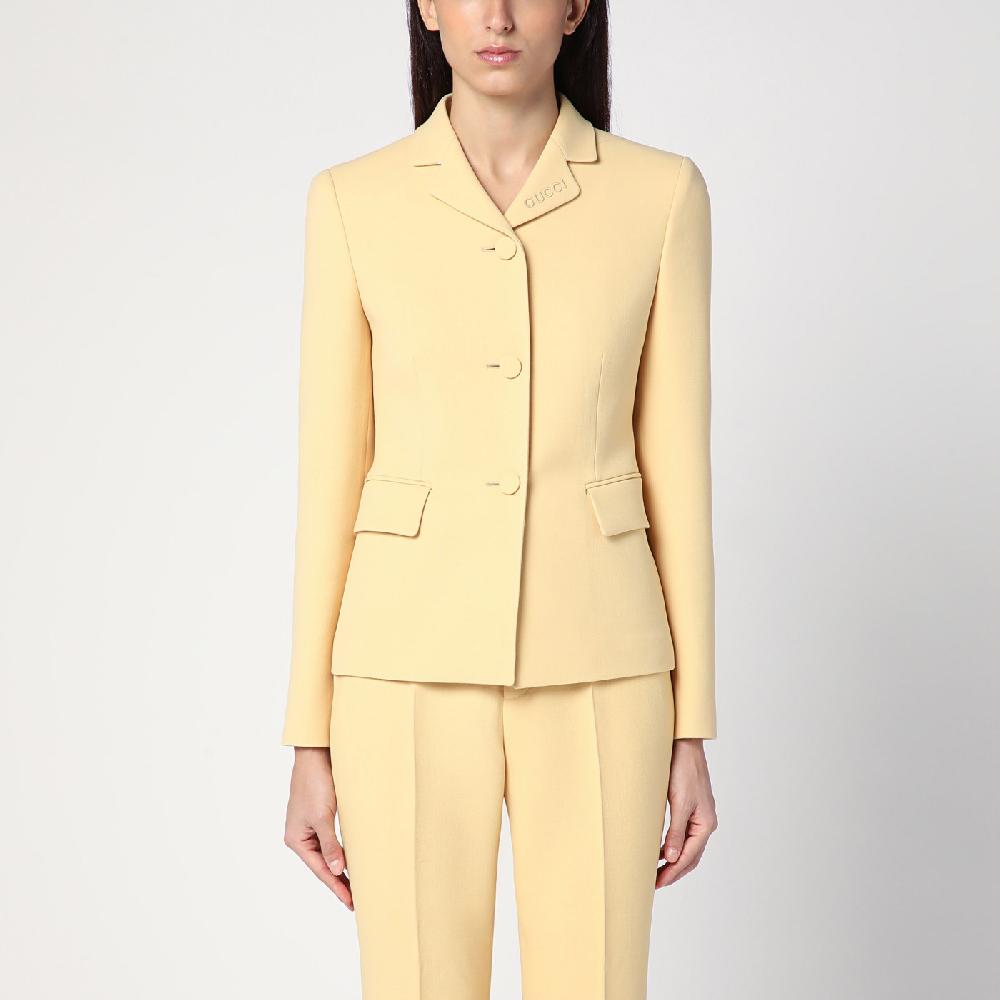 GUCCI Giacca color crema in crêpe di lana