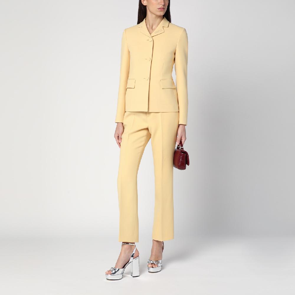 GUCCI Giacca color crema in crêpe di lana Soddisfazione Garantita
