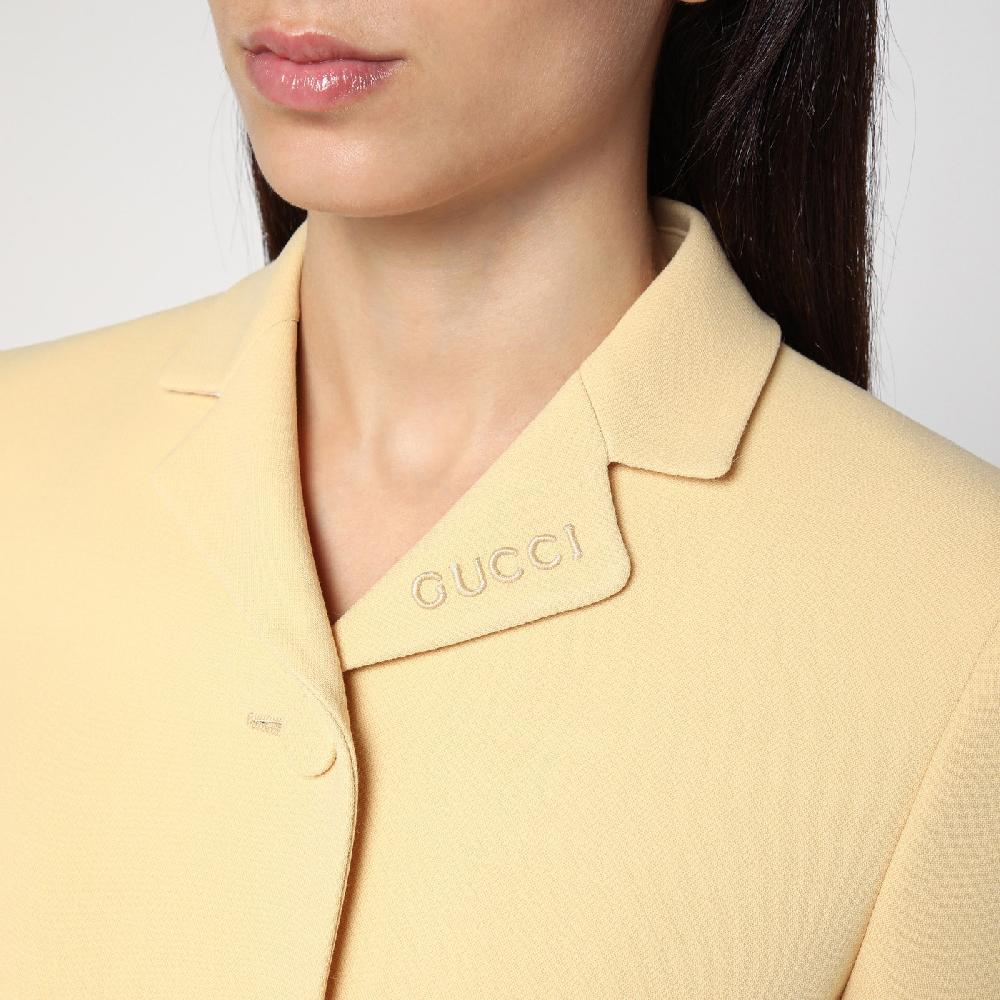 GUCCI Giacca color crema in crêpe di lana Soddisfazione Garantita
