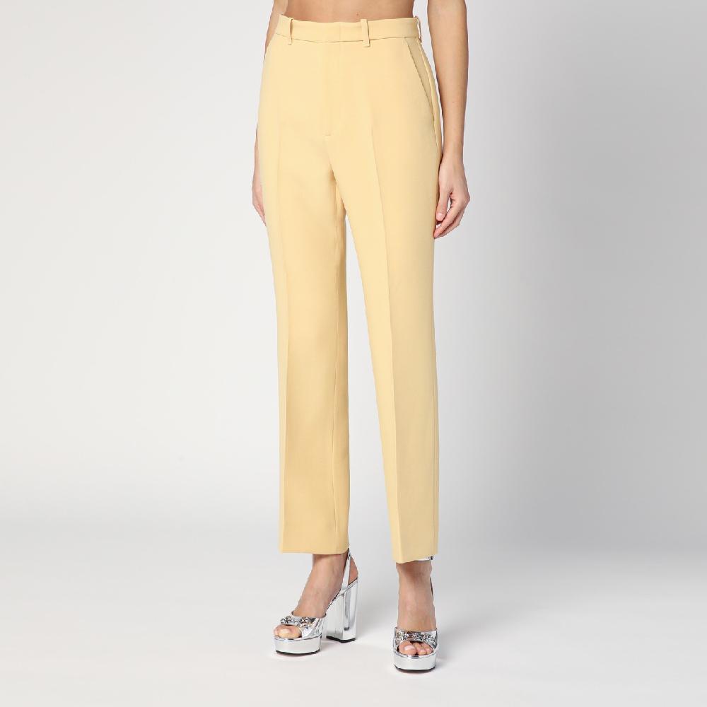 GUCCI Pantalone color crema in crêpe di lana Qualità Garantita