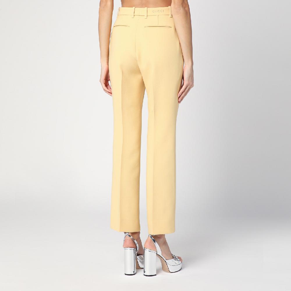 GUCCI Pantalone color crema in crêpe di lana Qualità Garantita