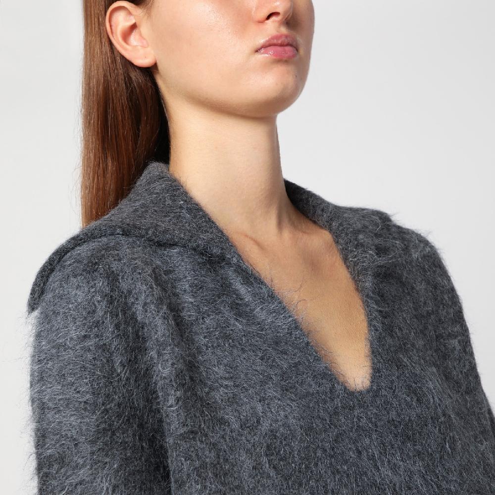 Loulou Studio Maglione grigio in misto alpaca Promozione Limitata