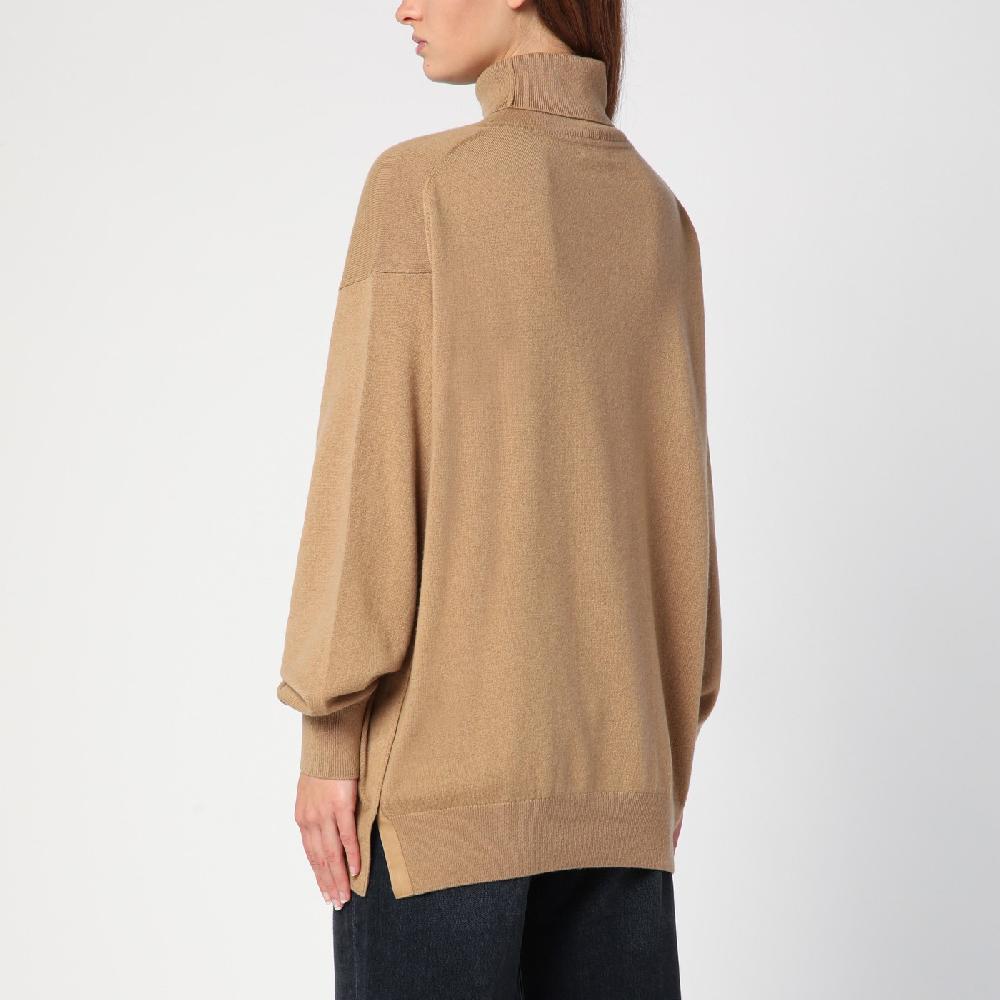 Dries Van Noten Maglione dolcevita beige in cashmere Shopping Online