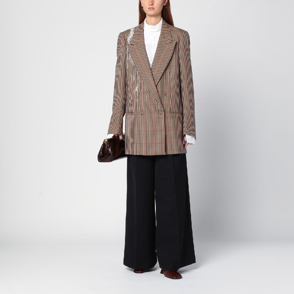 Dries Van Noten Giacca doppiopetto con motivo vichy in lana Affare Del Giorno