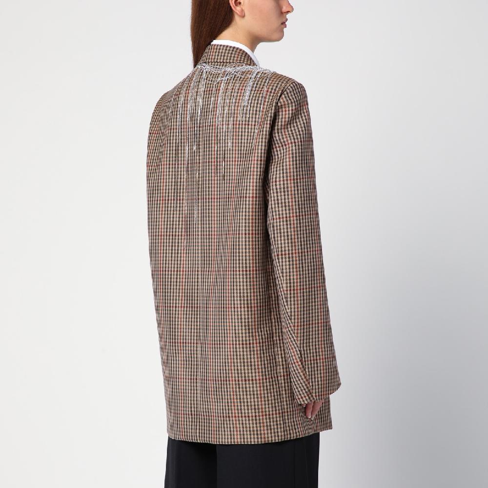 Dries Van Noten Giacca doppiopetto con motivo vichy in lana Affare Del Giorno