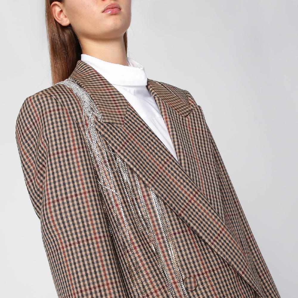 Dries Van Noten Giacca doppiopetto con motivo vichy in lana Affare Del Giorno