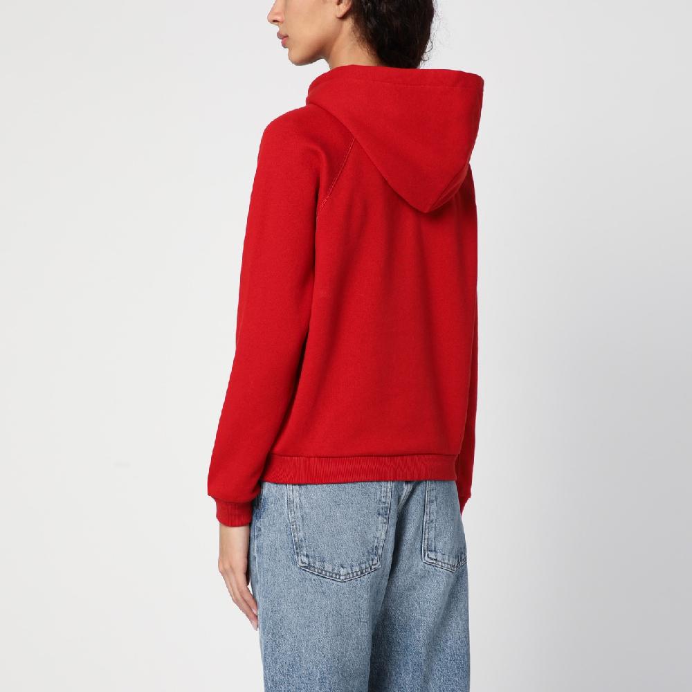 Polo Ralph Lauren Felpa rossa in cotone felpato Outlet