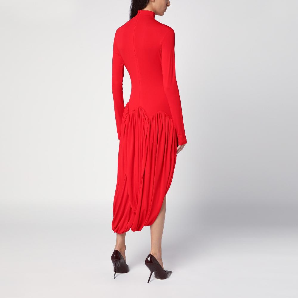 Ferragamo Abito rosso con gonna a tulipano In Vendita