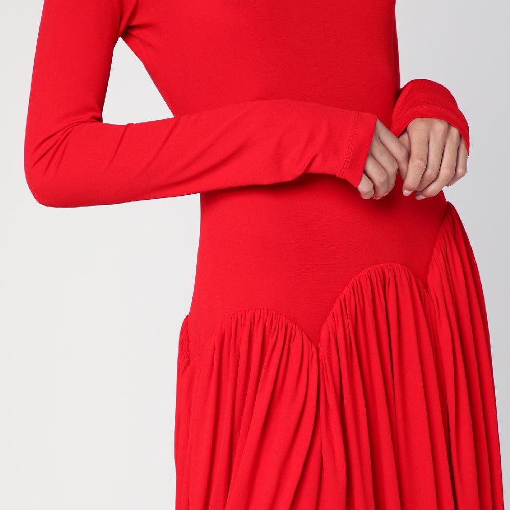 Ferragamo Abito rosso con gonna a tulipano In Vendita