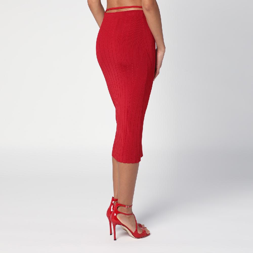 JACQUEMUS Gonna midi Pralù rossa Offerte