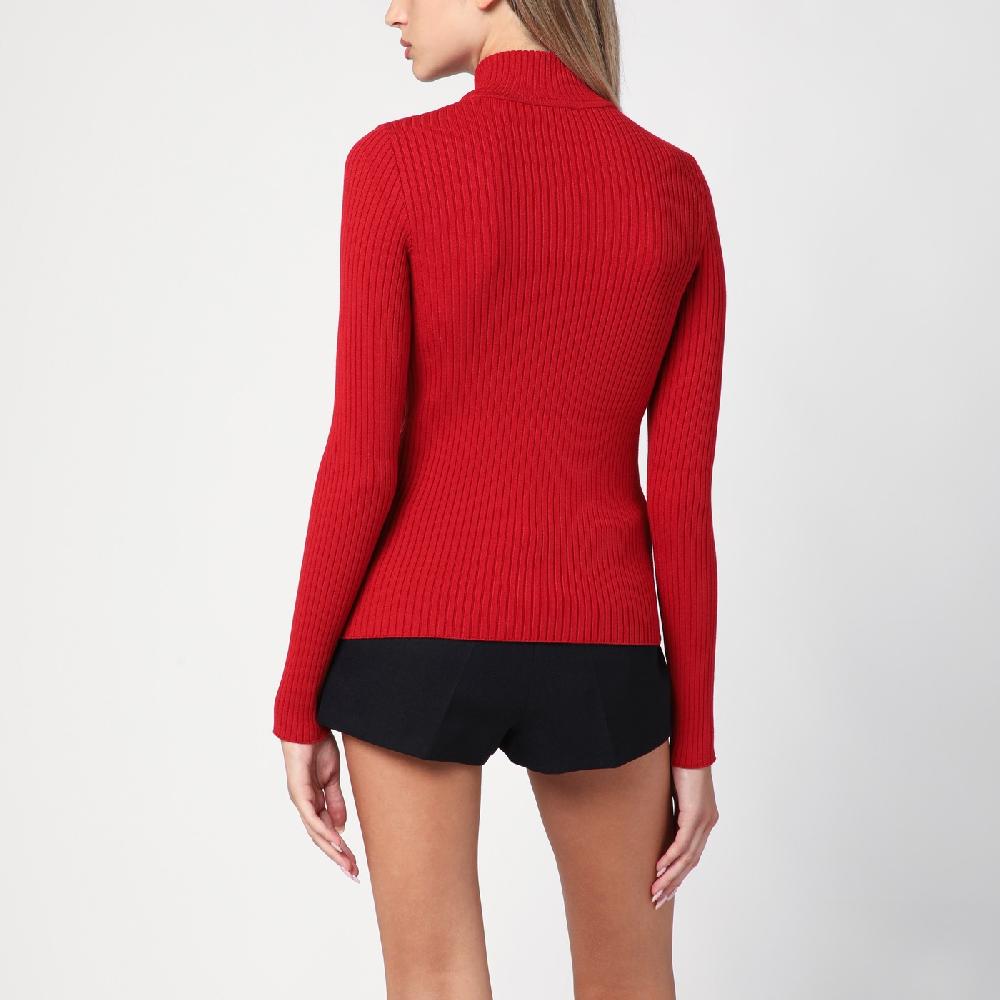 Courru00e8ges Maglia dolcevita rossa a coste Hotsell