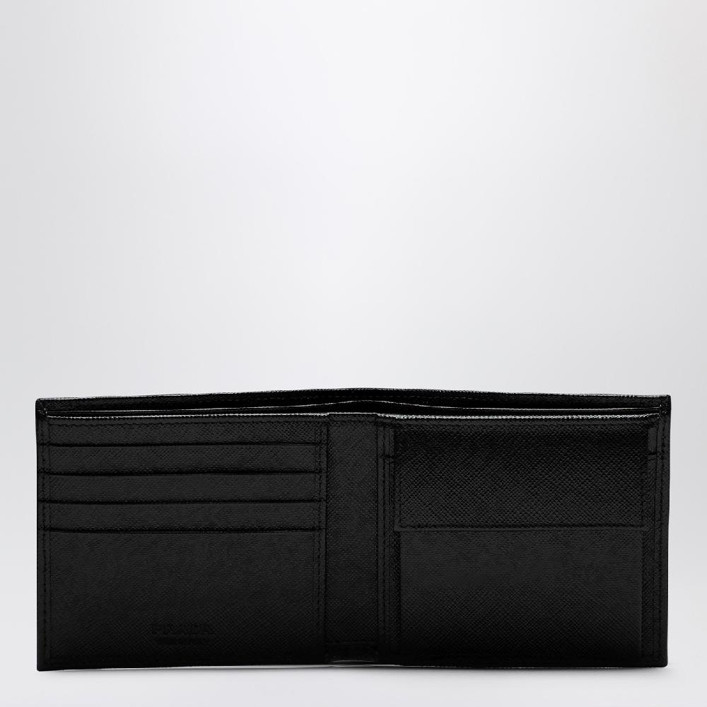 Prada Portafoglio nero in Re-Nylon con triangolo logo Negozio
