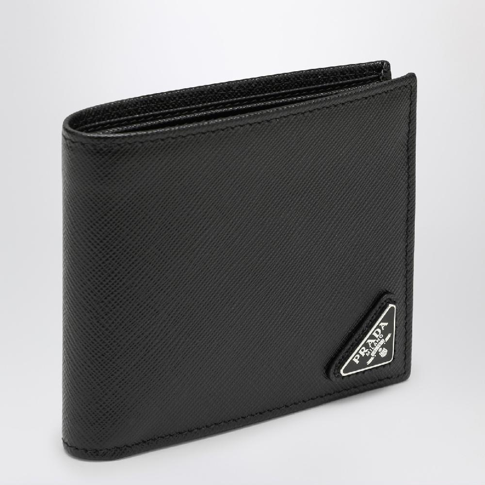 Prada Portafoglio orizzontale nero in Saffiano