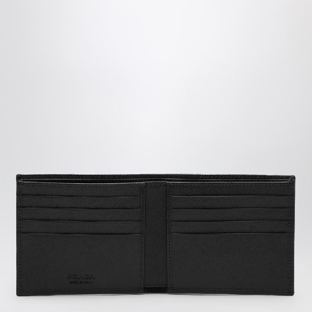 Prada Portafoglio orizzontale nero in Saffiano In Saldo