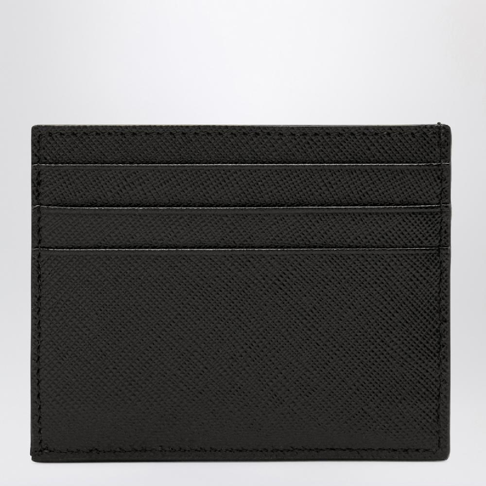 Prada Portacarte di credito nero in pelle Saffiano 2025