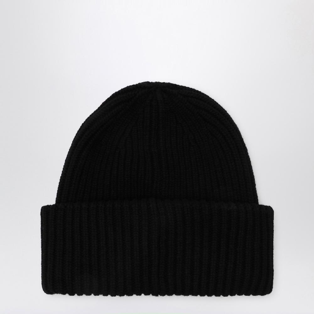 Moncler Cuffia nera in lana e cashmere Promozione Limitata