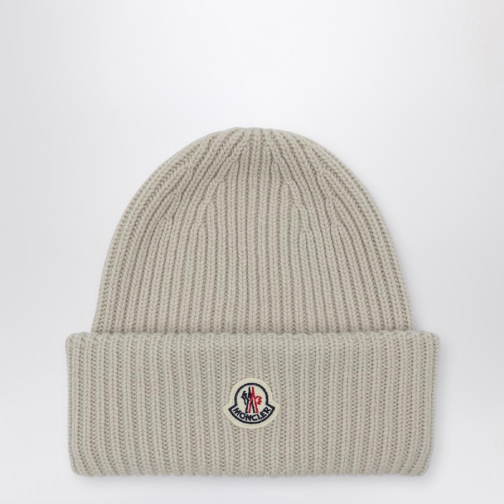 Moncler Cuffia beige in lana e cashmere