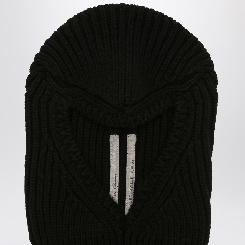 Rick Owens Balaclava Porterville Skull nero in cashmere Sottocosto