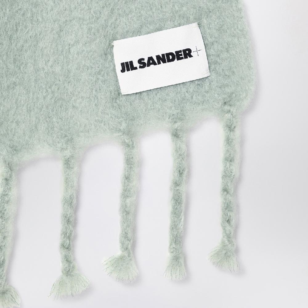 Jil Sander Sciarpa verde chiara in misto mohair Sconto