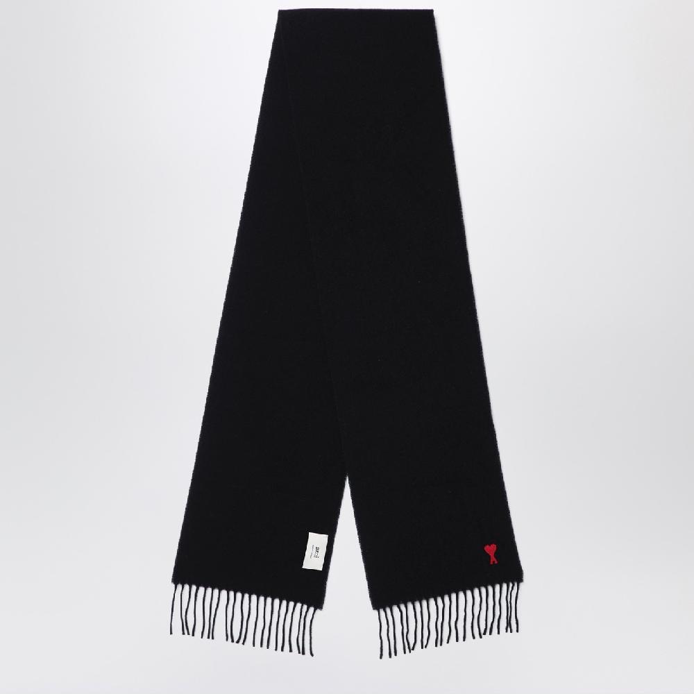 Ami Paris Sciarpa Ami De Coeur nera in lana