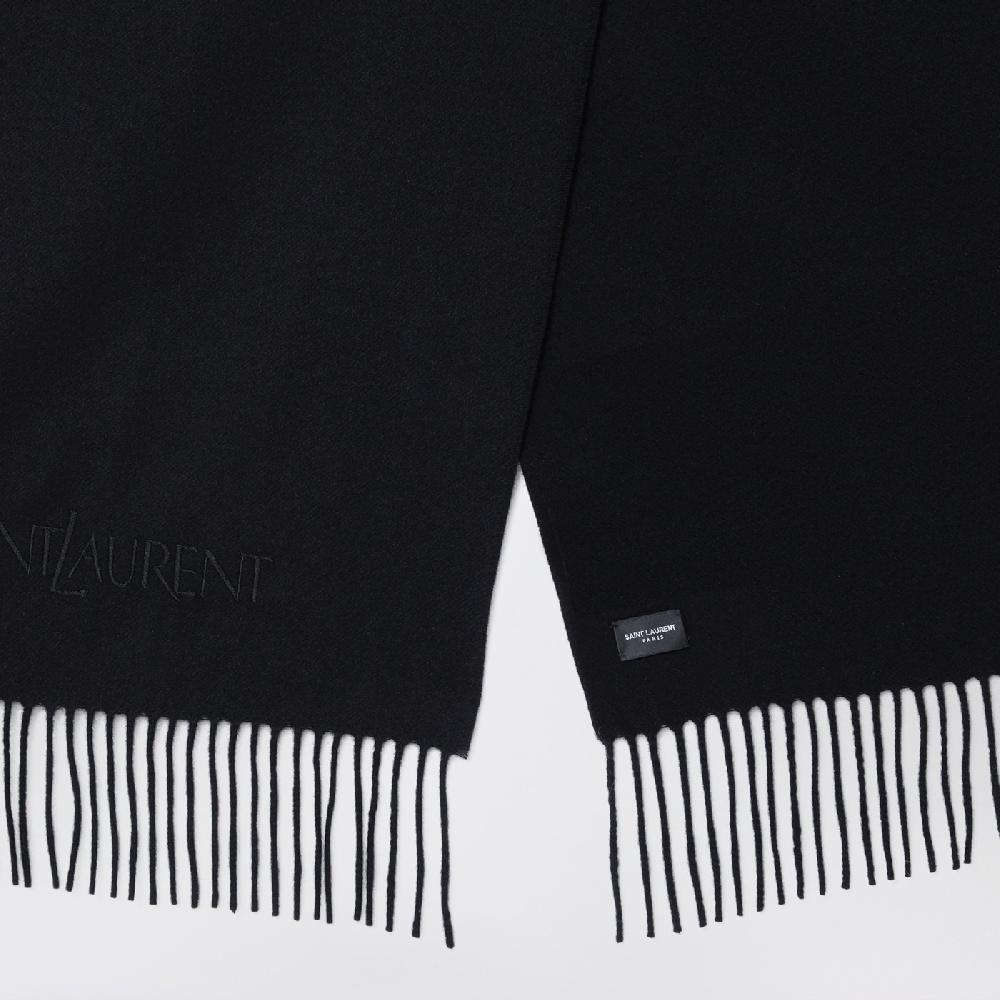 Saint Laurent Sciarpa nera in cashmere In Vendita
