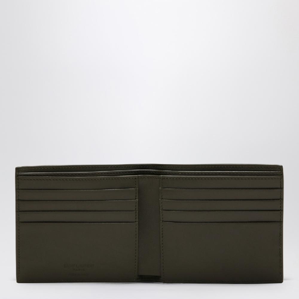 Saint Laurent Portafoglio bi-fold verde muschio in pelle Saldi