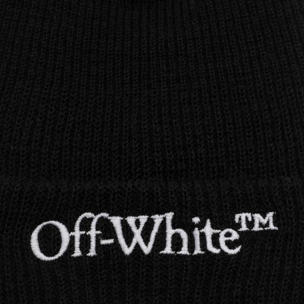 Off-Whiteu2122 Cuffia nera in lana con logo Vendita Calda