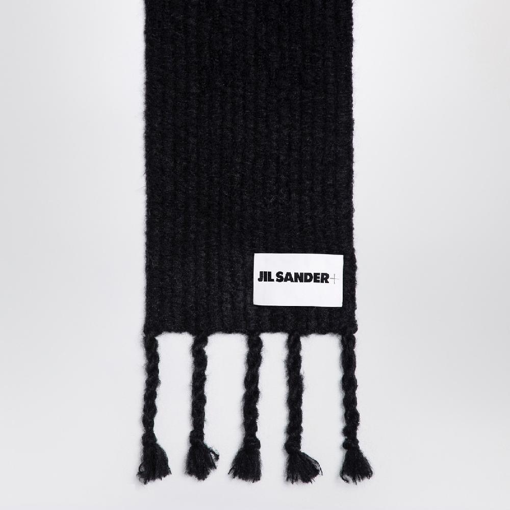 Jil Sander Sciarpa nera in misto mohair Saldi Di Fabbrica