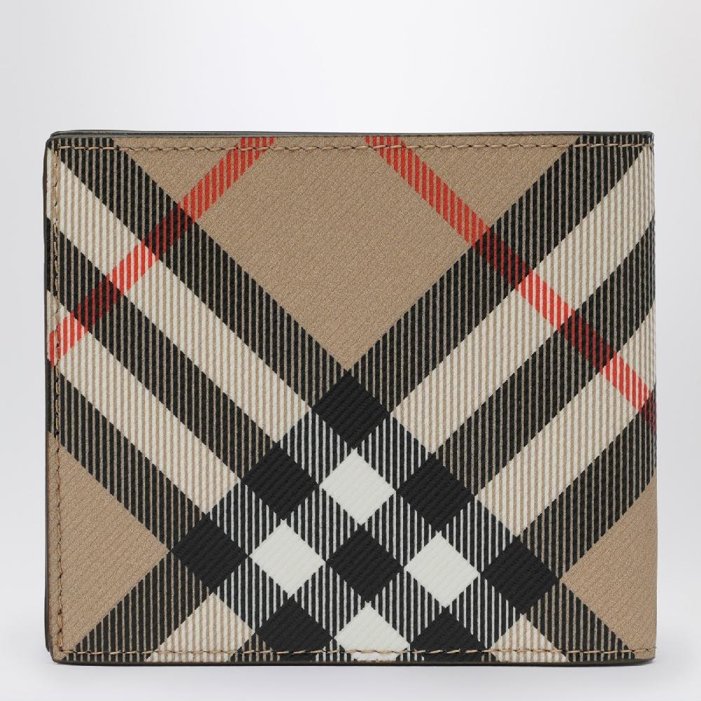 Burberry Portafoglio a libro beige motivo Check Nuova