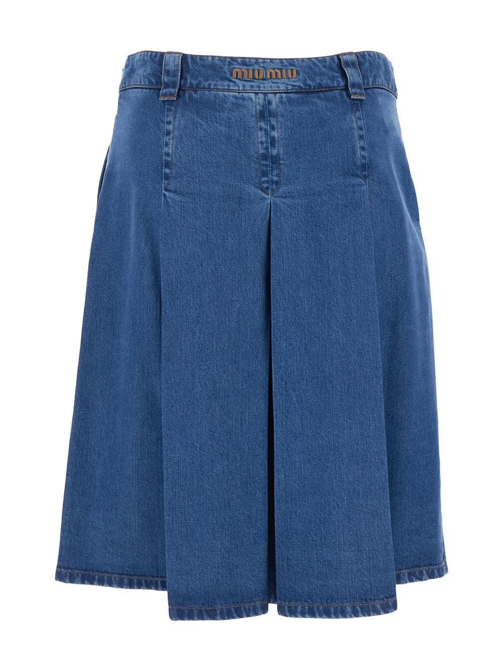 Oluxury Miu Miu Denim Skirt Sostegno trimestrale