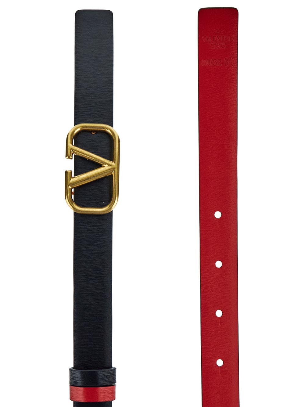 Oluxury Valentino Garavani Reversible V Logo Belt Italia