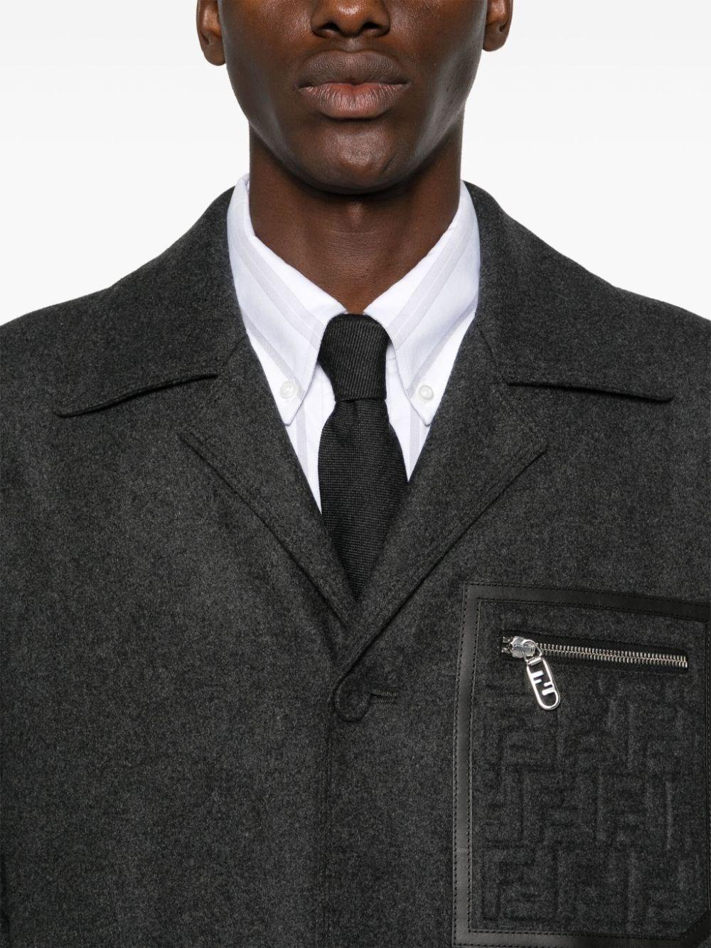 Fendi `FF` Embossed Coat Negozi Online
