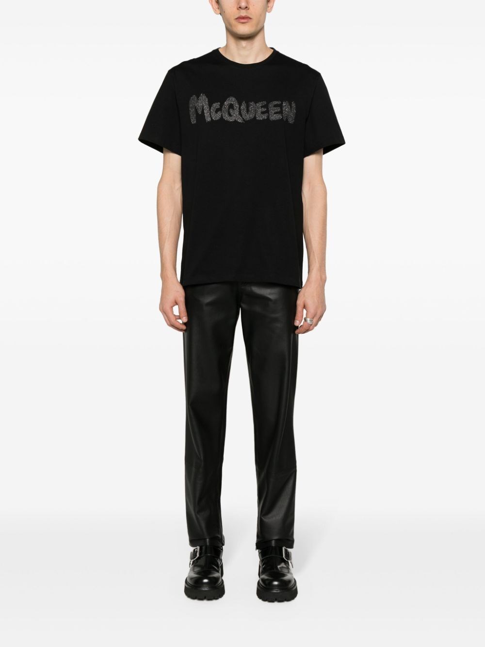 Alexander mcqueen `Graffiti` Print T-Shirt Sottocosto