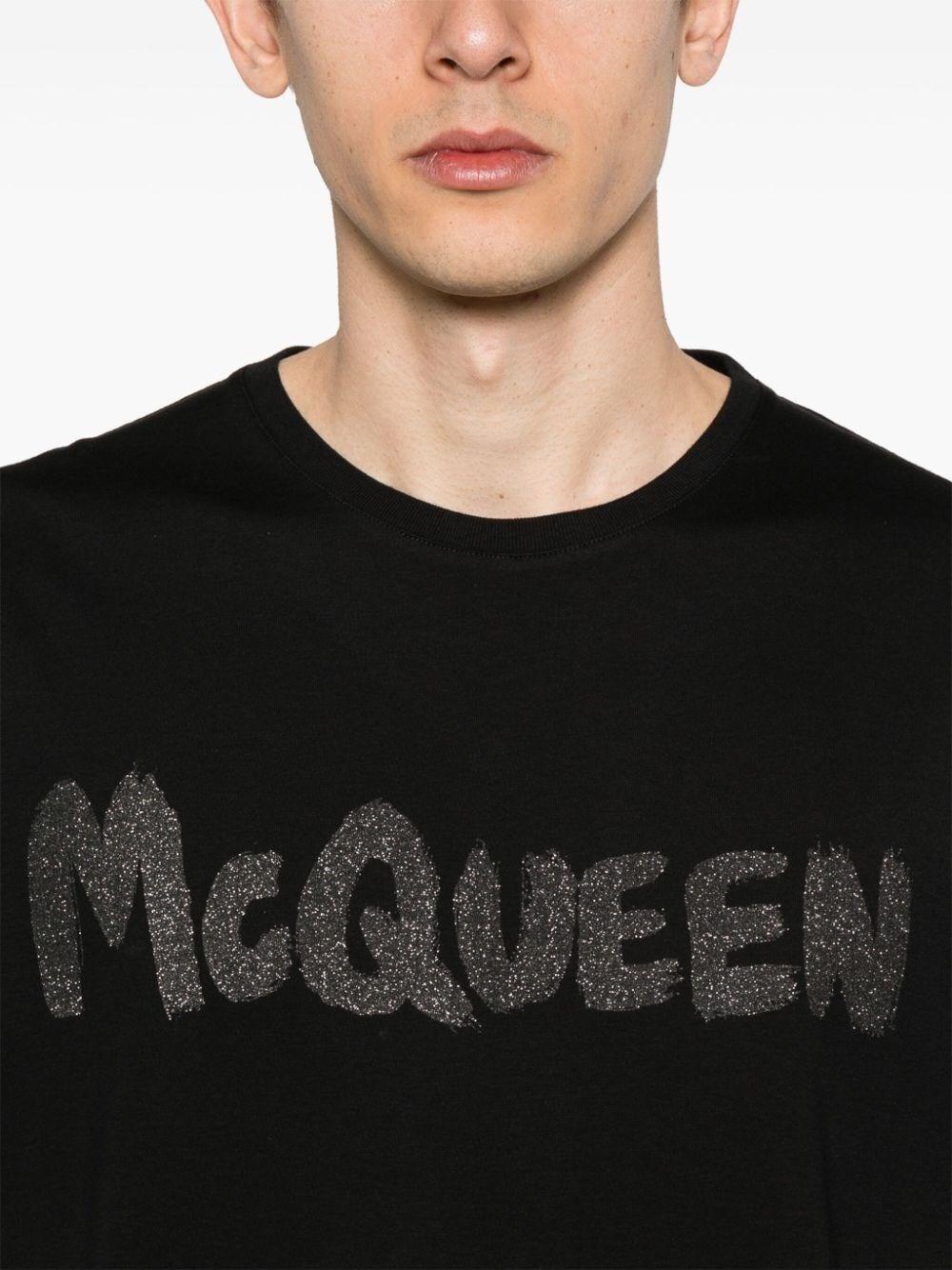 Alexander mcqueen `Graffiti` Print T-Shirt Sottocosto