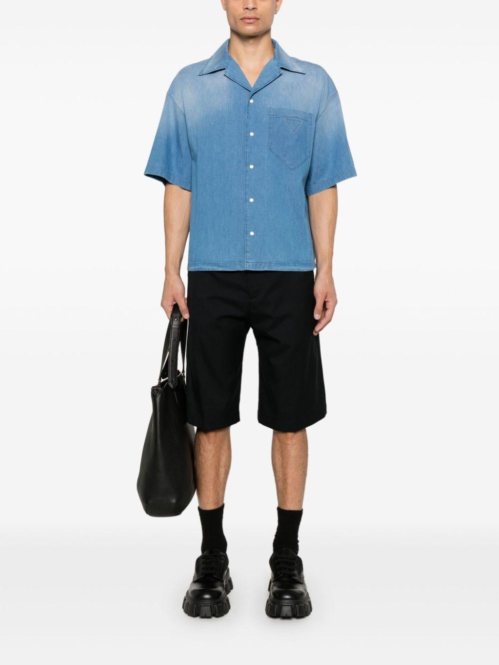 Prada Light Denim Short Sleeve Shirt Sottocosto