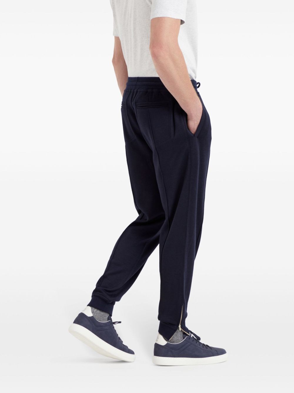 Brunello cucinelli Pants With Crête Detail And Elasticated Zipper Cuffs Pezzi Unici