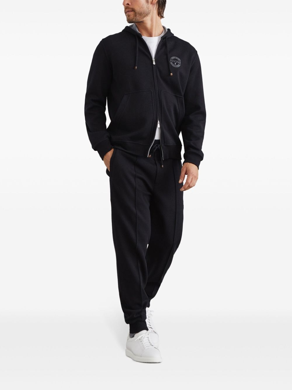 Brunello cucinelli Hooded Sweatshirt With Zipper And Print Negozi Online