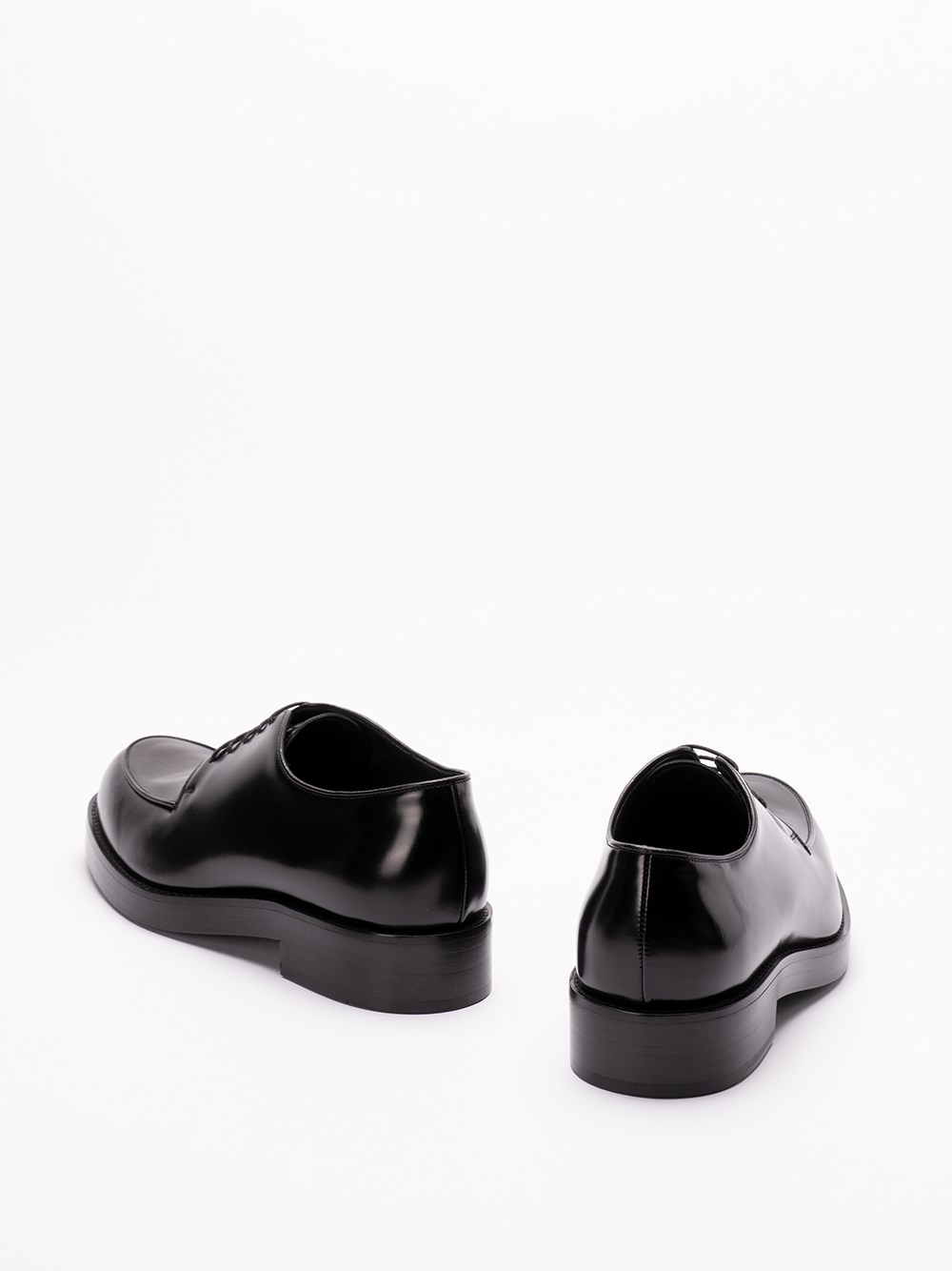 Prada Brushed Leather Derby Shoes In Linea