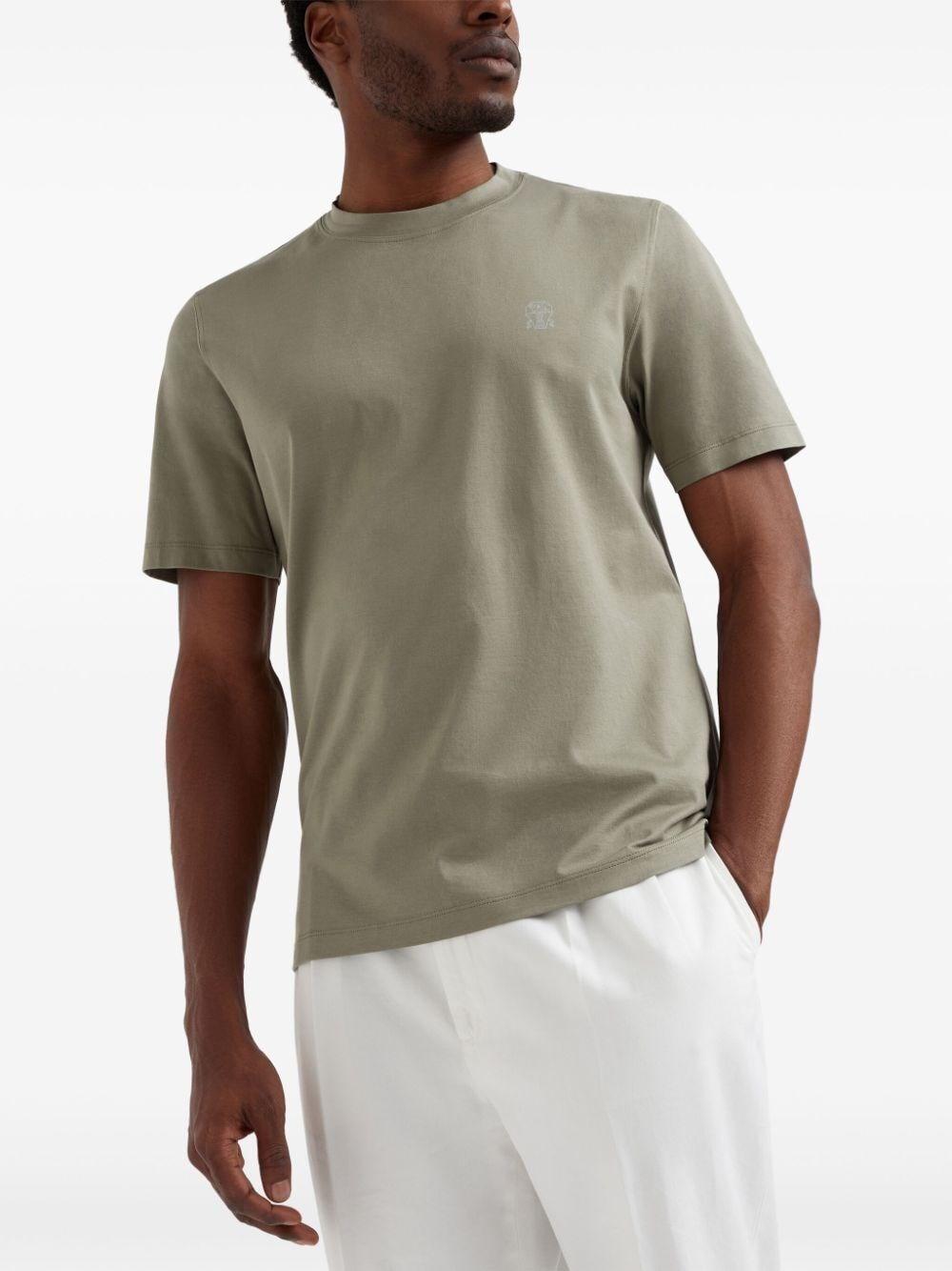 Brunello cucinelli Crew-Neck T-Shirt With Printed Logo Promozione Limitata