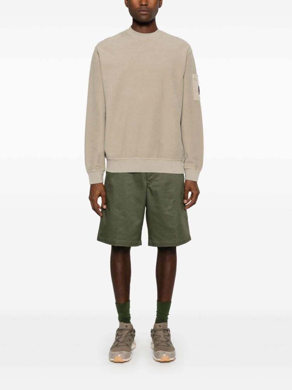 C.p. company `Brushed Emerized Diagonal Fleece` Crew-Neck Sweatshirt Fino Al -60%
