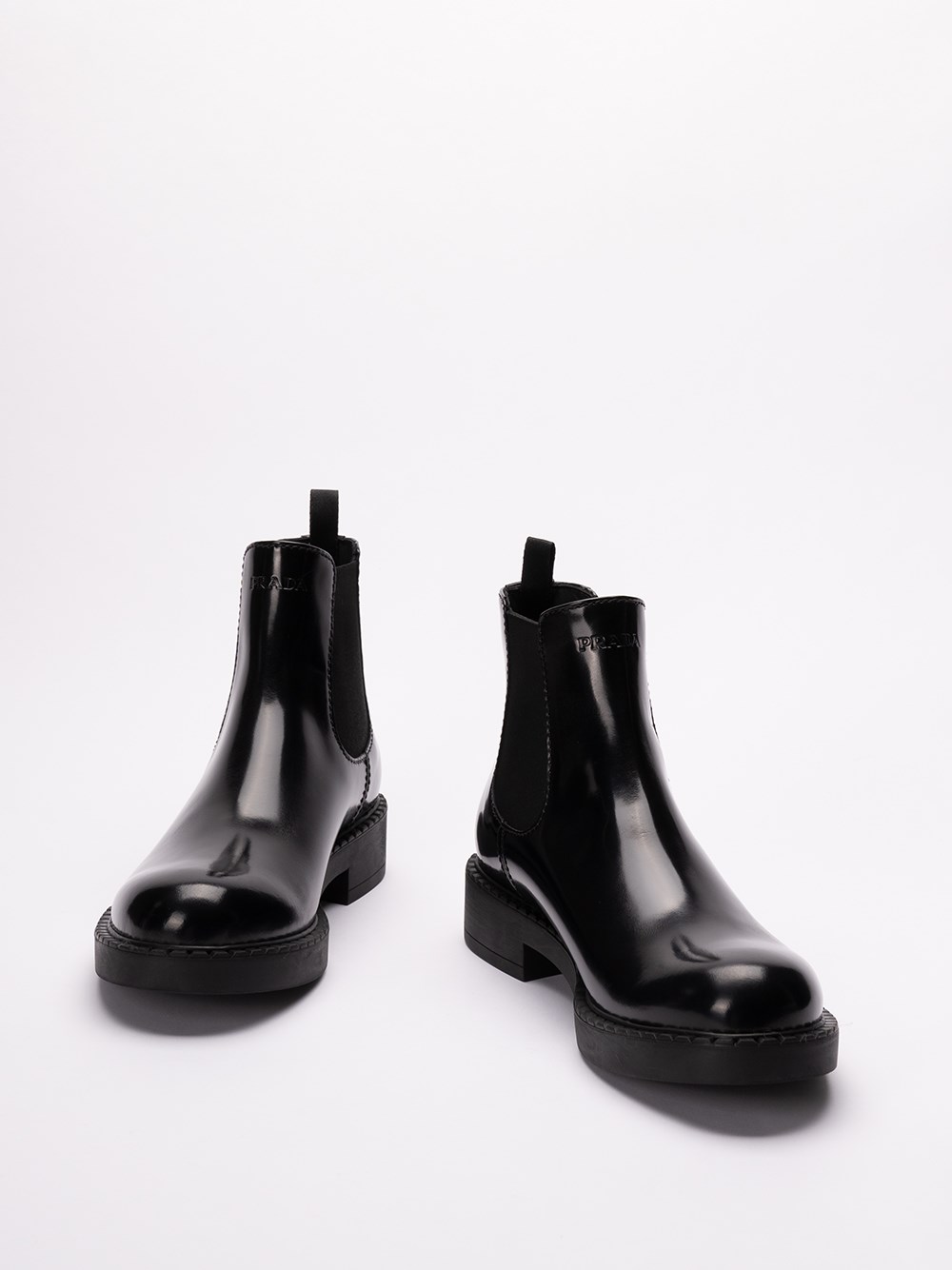 Prada Brushed Leather Chelsea Boots Saldi