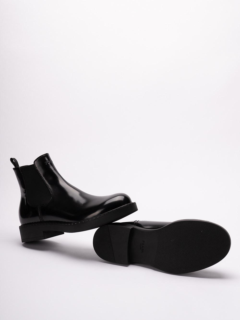 Prada Brushed Leather Chelsea Boots Saldi