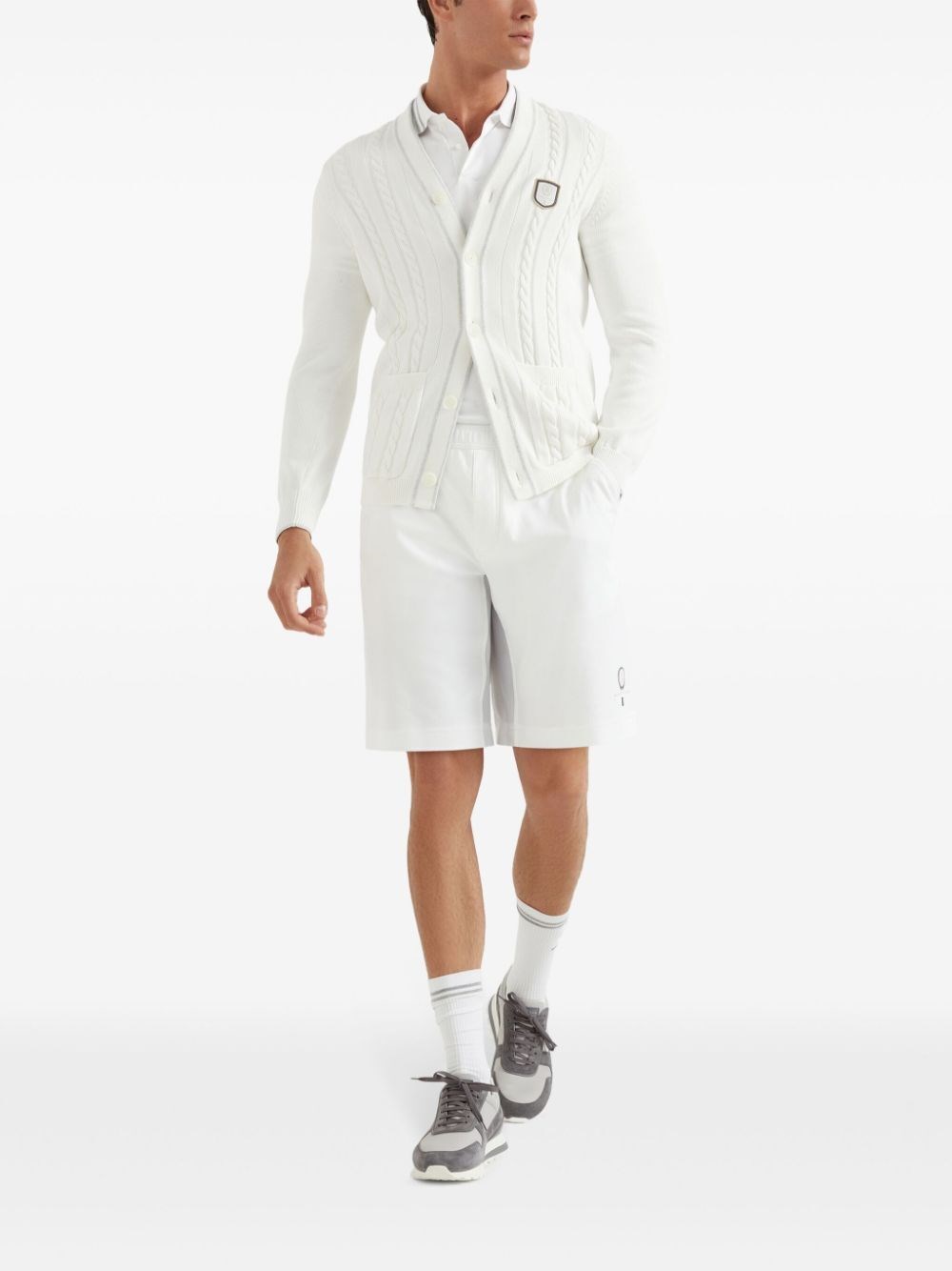 Brunello cucinelli Knit Cardigan With Tennis Badge I Più Venduti