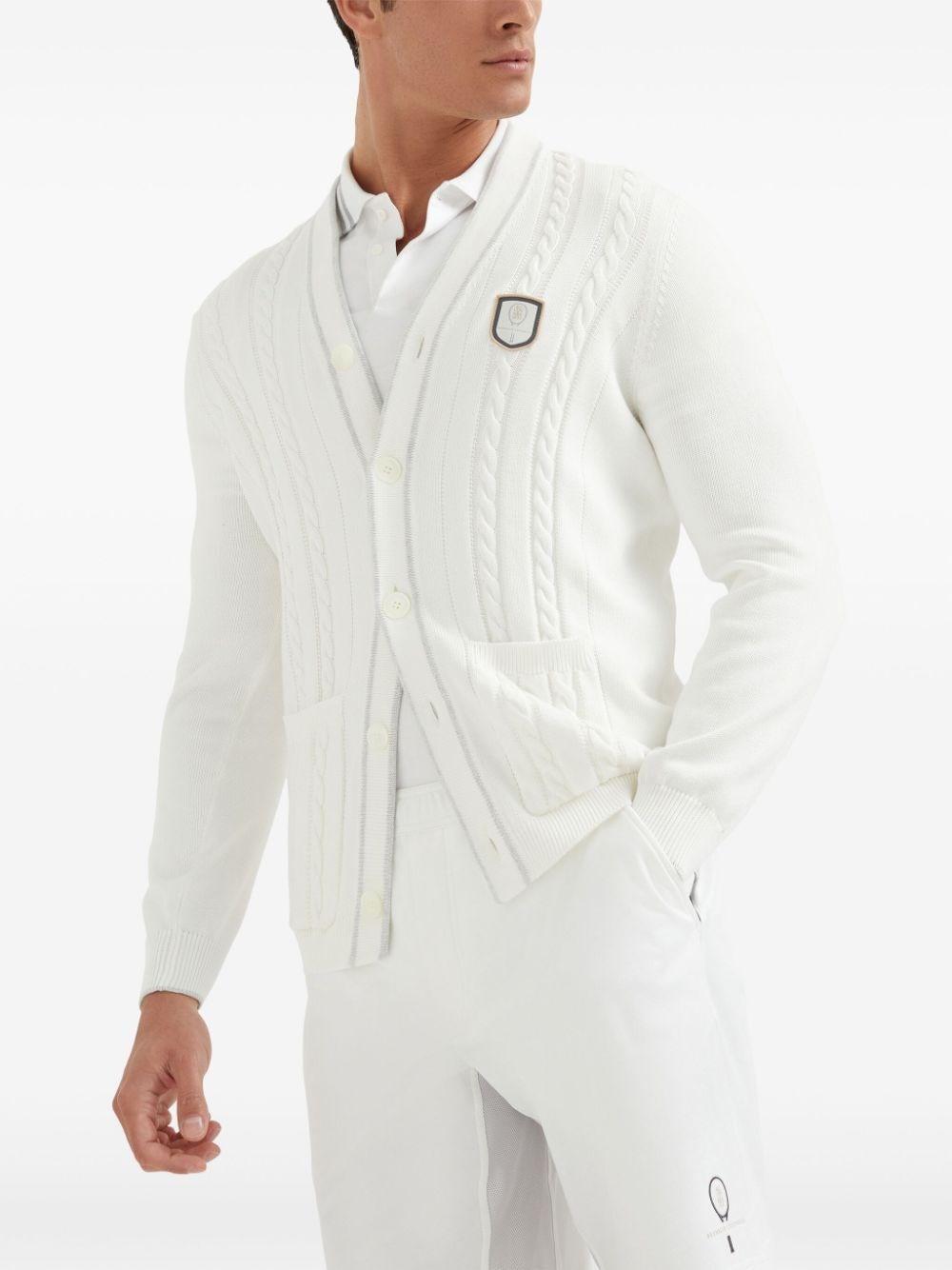 Brunello cucinelli Knit Cardigan With Tennis Badge I Più Venduti