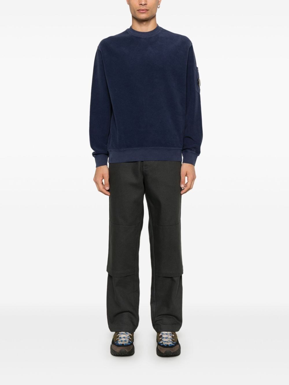 C.p. company `Brushed Emerized Diagonal Fleece` Crew-Neck Sweatshirt 2025