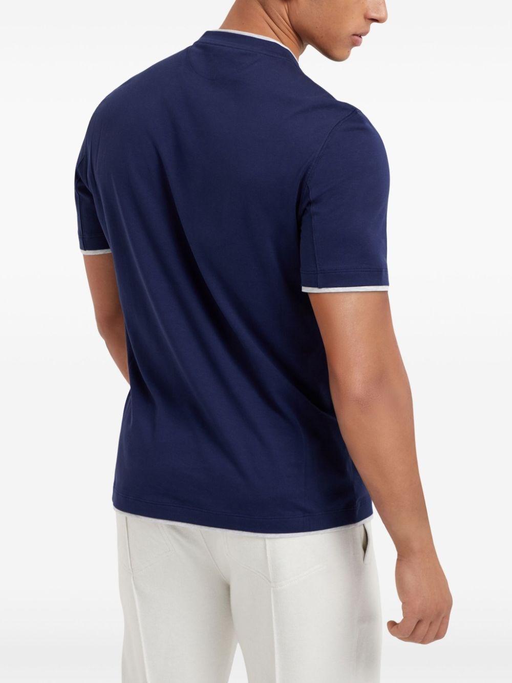 Brunello cucinelli Crew-Neck T-Shirt With Faux-Layering Italy