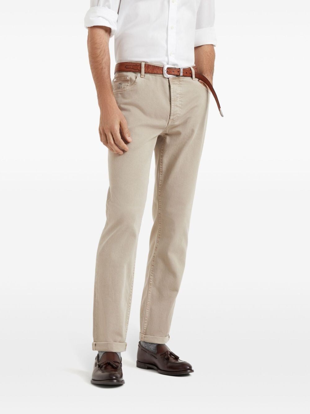 Brunello cucinelli Denim Traditional Fit Five-Pocket Pants Italia