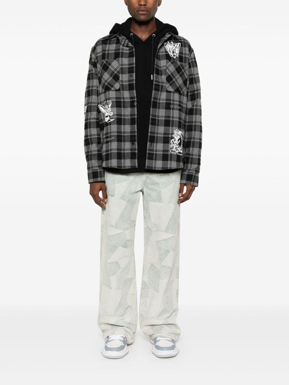 Off white `Character` Check Flannel Shirt Novità