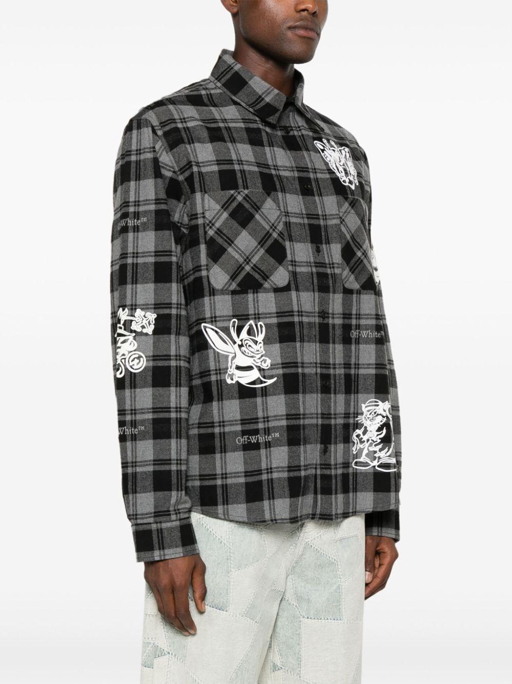 Off white `Character` Check Flannel Shirt Novità