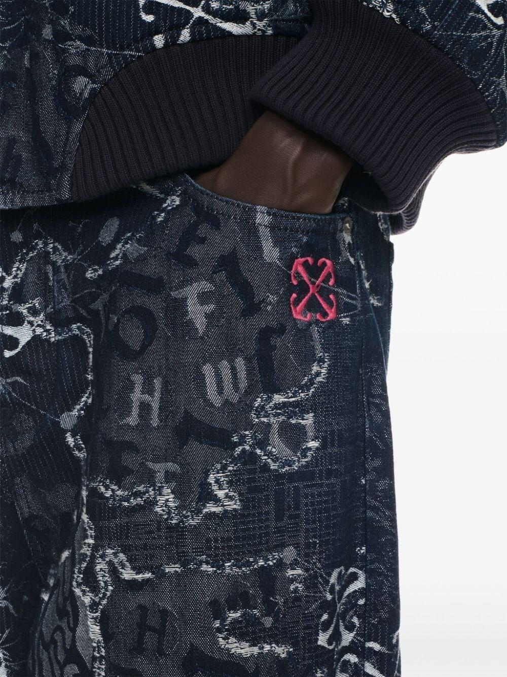 Off white `Camo` Straight Jeans Vendita Economica